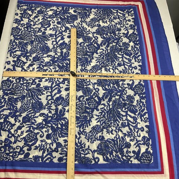 Lilly Pulitzer Womens Sarong Scarf Preppy Coastal Print OS Cover Up Wrap FLAW - Picture 3 of 10